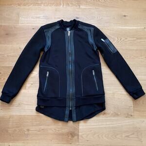 Black Kaviar 100% Cotton + Faux Leather Zip Jacket